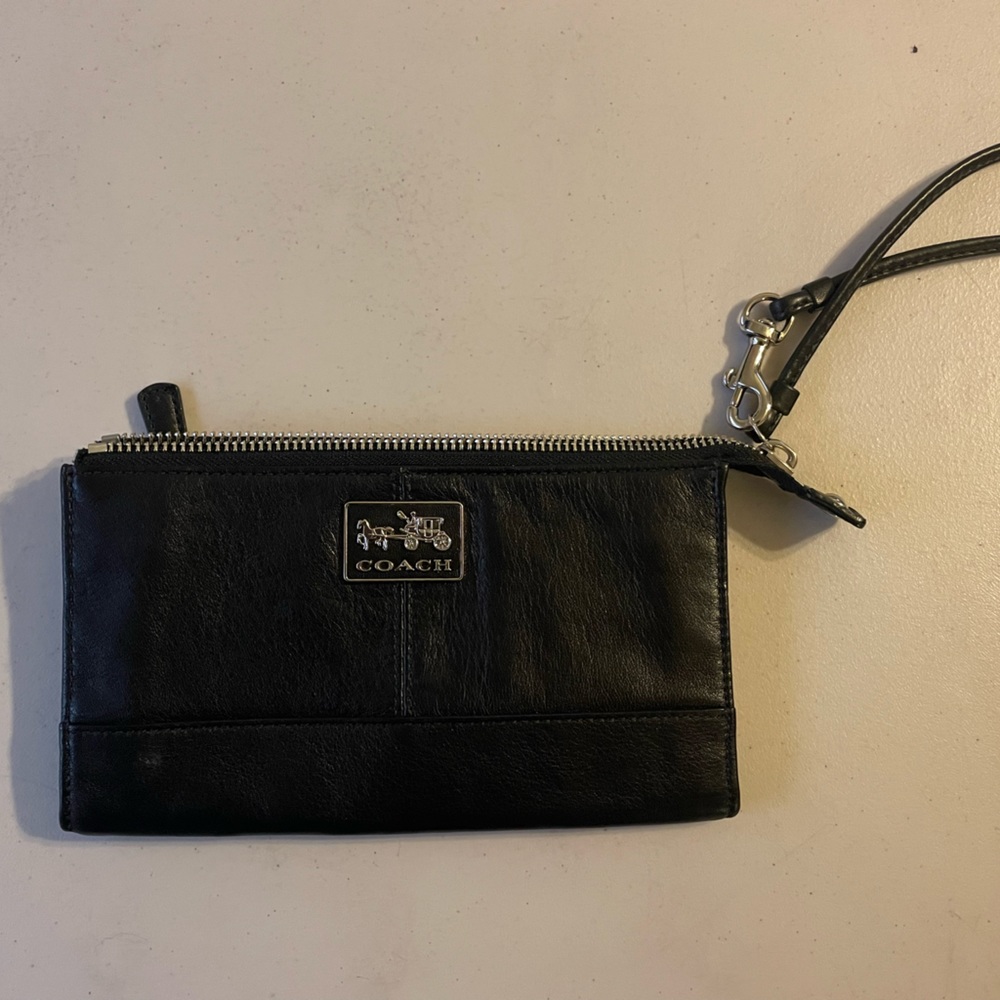 Coach Black Wallet Wristlet